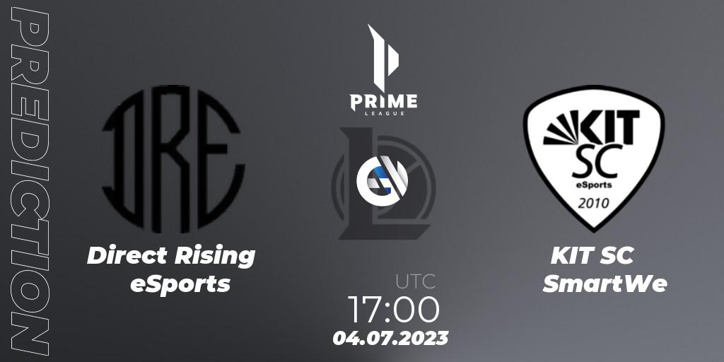 Direct Rising eSports - KIT SC SmartWe: ennuste. 04.07.2023 at 17:00, LoL, Prime League 2nd Division Summer 2023