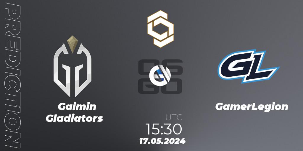 Gaimin Gladiators - GamerLegion: ennuste. 17.05.2024 at 16:00, Counter-Strike (CS2), CCT Global Finals