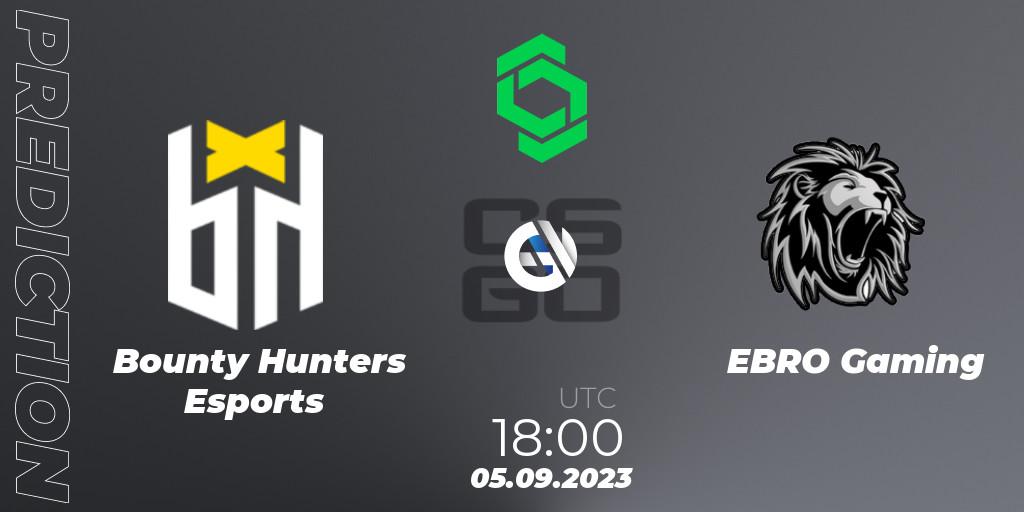 Bounty Hunters Esports - EBRO Gaming: ennuste. 05.09.2023 at 18:00, Counter-Strike (CS2), CCT South America Series #11: Closed Qualifier