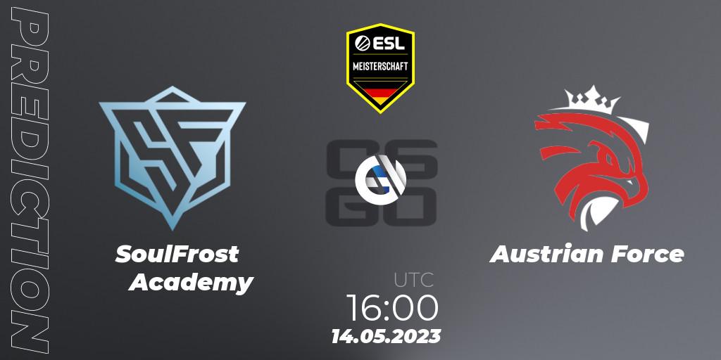 SoulFrost Academy - Austrian Force: ennuste. 14.05.2023 at 16:00, Counter-Strike (CS2), ESL Meisterschaft: Spring 2023 - Division 2
