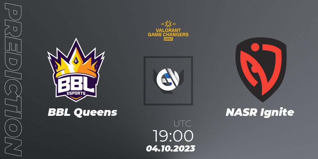 BBL Queens - NASR Ignite: ennuste. 04.10.2023 at 19:30, VALORANT, VCT 2023: Game Changers EMEA Stage 3 - Playoffs