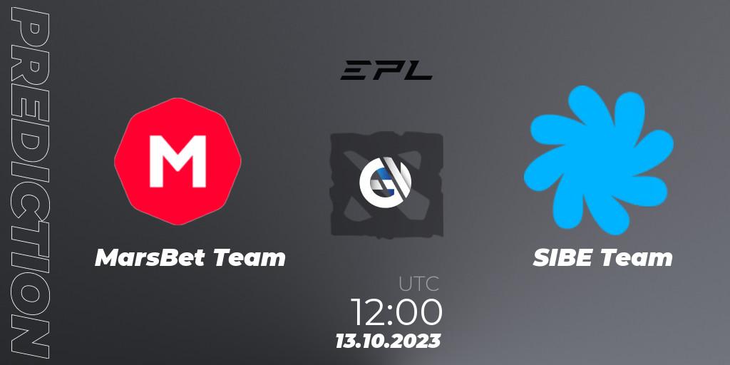 MarsBet Team - SIBE Team: ennuste. 13.10.2023 at 12:05, Dota 2, European Pro League Season 13