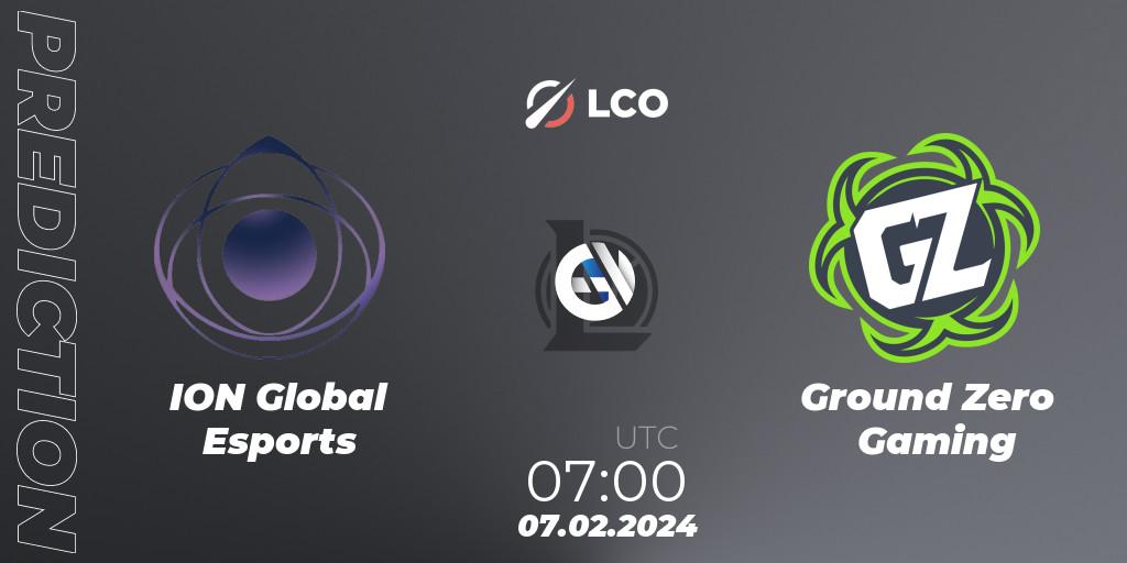 ION Global Esports - Ground Zero Gaming: ennuste. 07.02.24, LoL, LCO Split 1 2024 - Group Stage