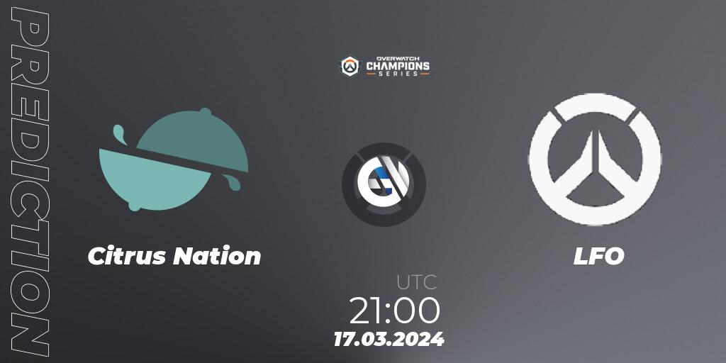 Citrus Nation - LFO: ennuste. 17.03.2024 at 21:00, Overwatch, Overwatch Champions Series 2024 - North America Stage 1 Group Stage