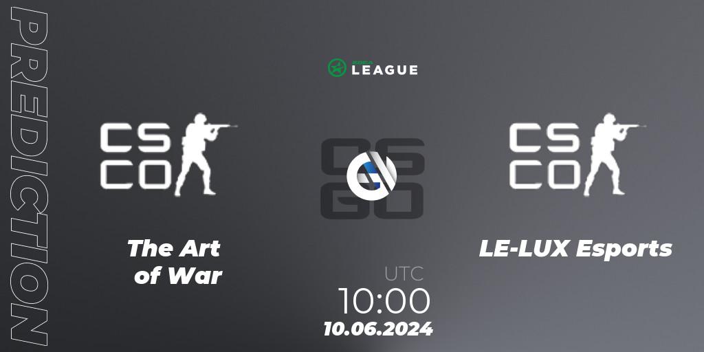 The Art of War - LE-LUX Esports: ennuste. 10.06.2024 at 10:00, Counter-Strike (CS2), ESEA Season 49: Open Division - Oceania