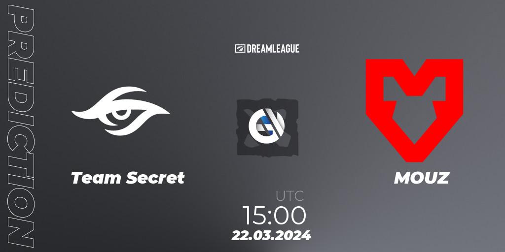 Team Secret - MOUZ: ennuste. 22.03.24, Dota 2, DreamLeague Season 23: Western Europe Closed Qualifier