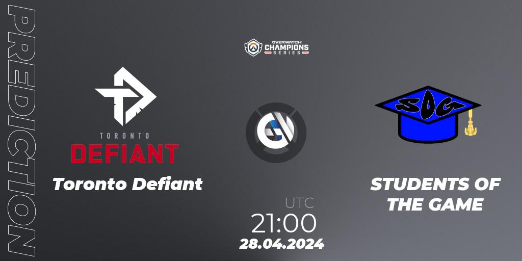 Toronto Defiant - STUDENTS OF THE GAME: ennuste. 28.04.2024 at 21:00, Overwatch, Overwatch Champions Series 2024 - North America Stage 2 Main Event