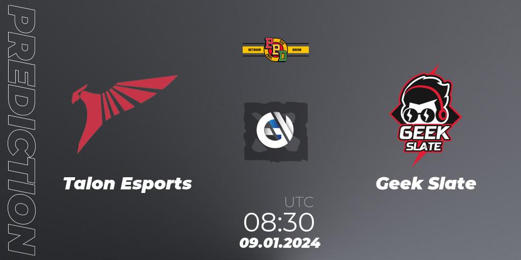 Talon Esports - Geek Slate: ennuste. 09.01.24, Dota 2, BetBoom Dacha Dubai 2024: SEA and CN Closed Qualifier