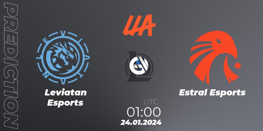 Leviatan Esports - Estral Esports: ennuste. 24.01.2024 at 01:00, LoL, LLA 2024 Opening Group Stage