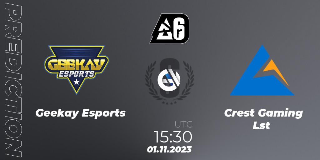 Geekay Esports - Crest Gaming Lst: ennuste. 01.11.23, Rainbow Six, BLAST Major USA 2023