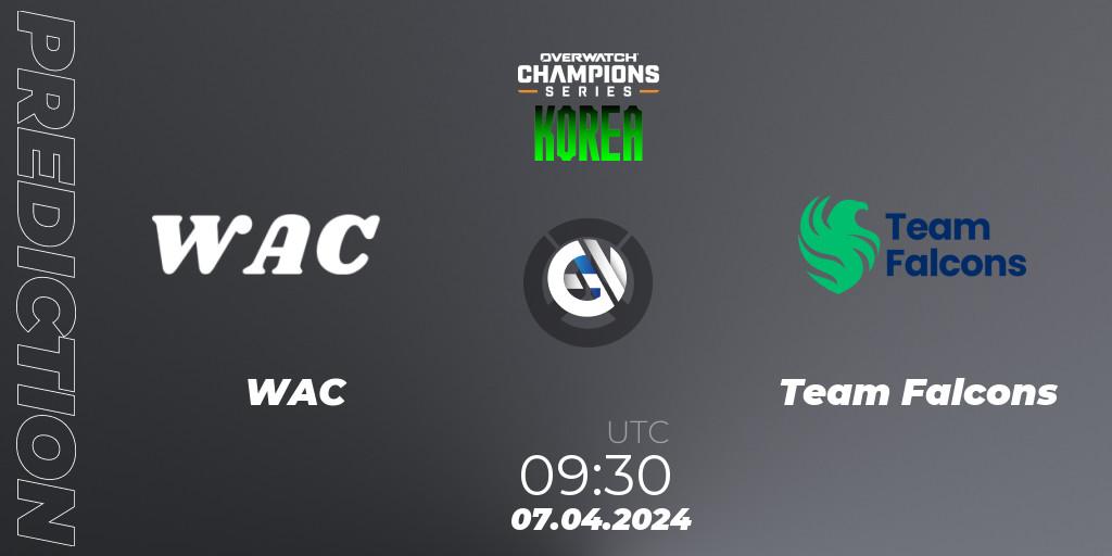 WAC - Team Falcons: ennuste. 07.04.2024 at 09:30, Overwatch, Overwatch Champions Series 2024 - Stage 1 Korea