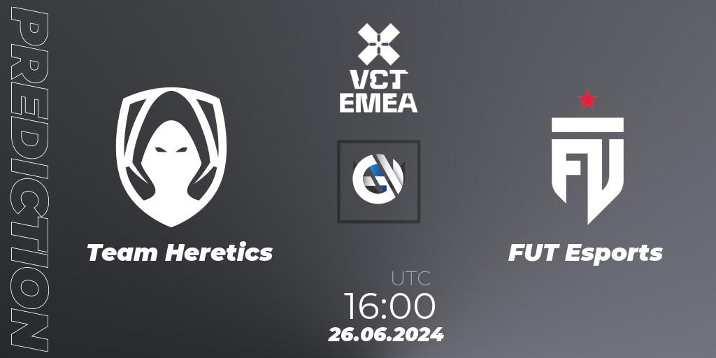Team Heretics - FUT Esports: ennuste. 26.06.2024 at 16:00, VALORANT, VALORANT Champions Tour 2024: EMEA League - Stage 2 - Group Stage