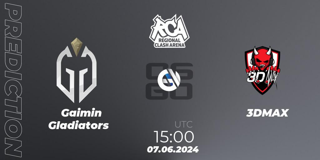 Gaimin Gladiators - 3DMAX: ennuste. 07.06.2024 at 15:00, Counter-Strike (CS2), Regional Clash Arena Europe