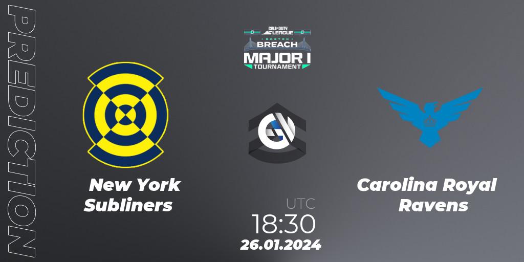 New York Subliners - Carolina Royal Ravens: ennuste. 26.01.2024 at 18:30, Call of Duty, Call of Duty League 2024: Stage 1 Major