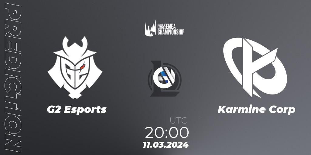 G2 Esports - Karmine Corp: ennuste. 11.03.2024 at 20:00, LoL, LEC Spring 2024 - Regular Season