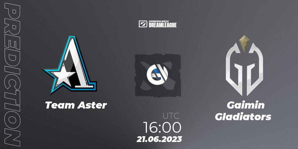 Team Aster - Gaimin Gladiators: ennuste. 21.06.2023 at 15:55, Dota 2, DreamLeague Season 20 - Group Stage 2