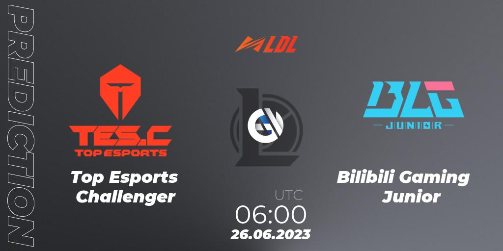 Top Esports Challenger - Bilibili Gaming Junior: ennuste. 26.06.2023 at 06:00, LoL, LDL 2023 - Regular Season - Stage 3