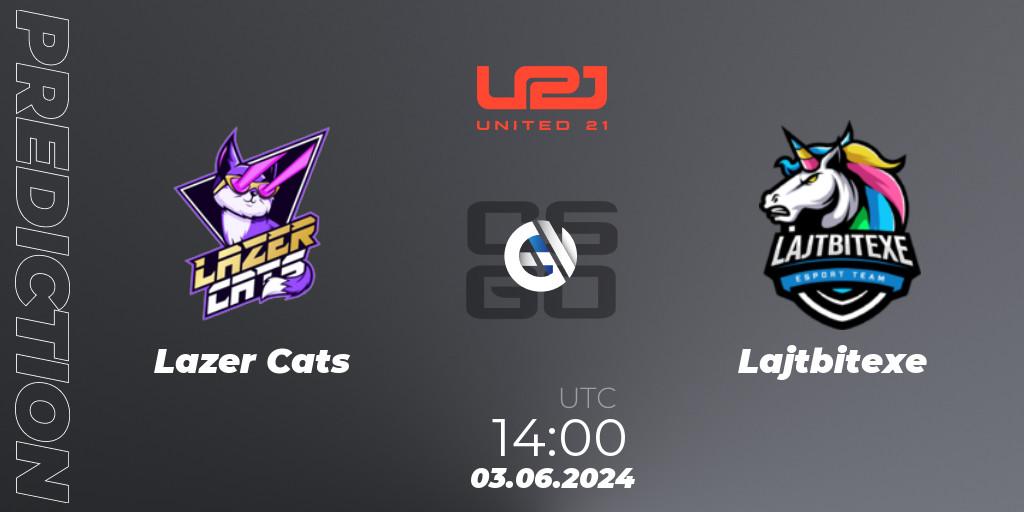 Lazer Cats - Lajtbitexe: ennuste. 03.06.2024 at 14:00, Counter-Strike (CS2), United21 Season 14: Division 2