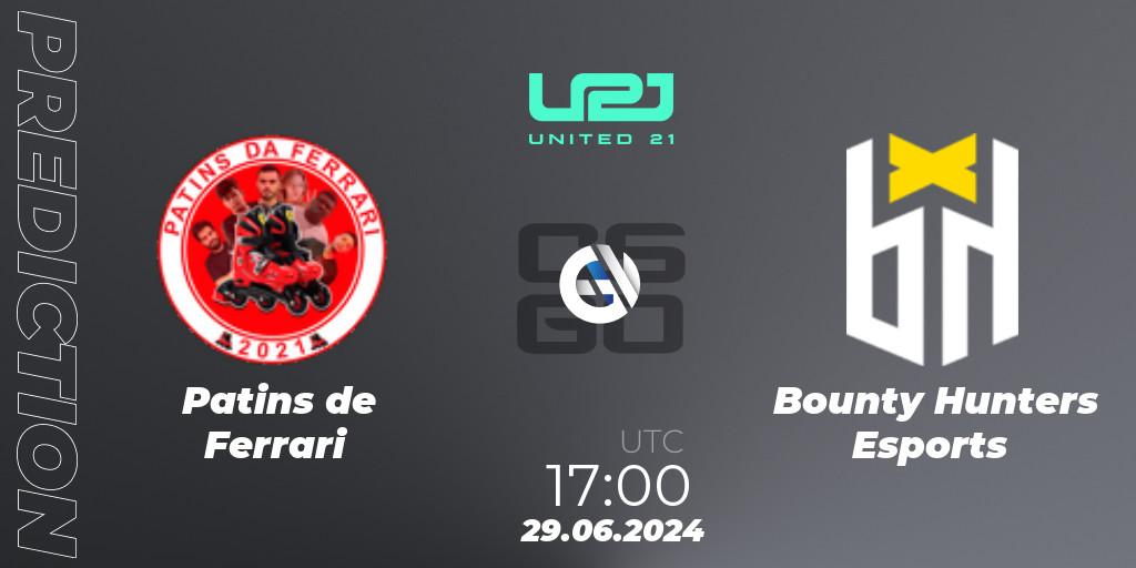 Patins de Ferrari - Bounty Hunters Esports: ennuste. 29.06.2024 at 16:00, Counter-Strike (CS2), United21 South America Season 1