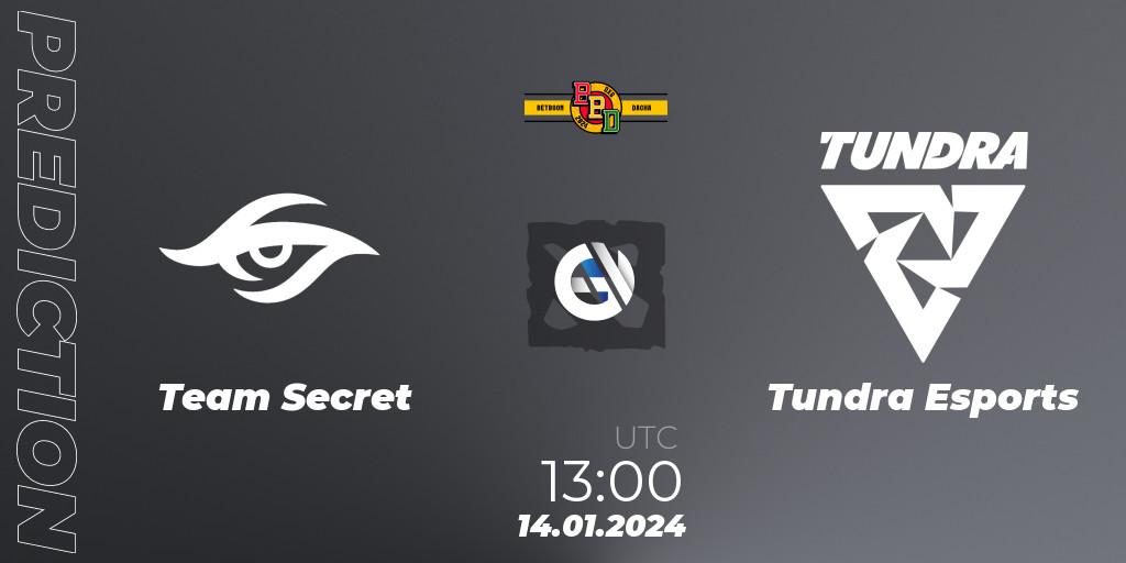 Team Secret - Tundra Esports: ennuste. 14.01.24, Dota 2, BetBoom Dacha Dubai 2024: WEU Closed Qualifier