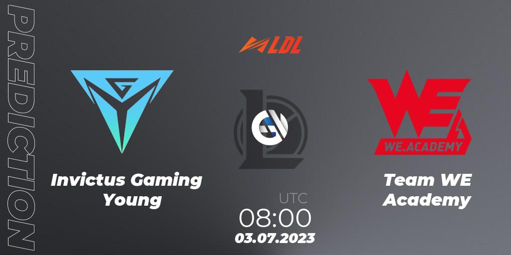 Invictus Gaming Young - Team WE Academy: ennuste. 03.07.2023 at 08:00, LoL, LDL 2023 - Regular Season - Stage 3