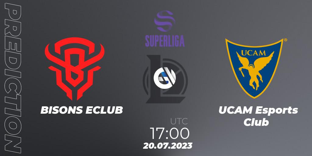BISONS ECLUB - UCAM Esports Club: ennuste. 20.07.23, LoL, Superliga Summer 2023 - Group Stage