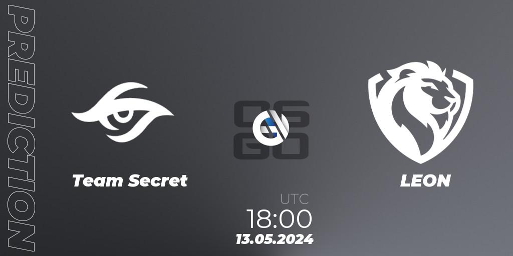 Team Secret - LEON: ennuste. 13.05.2024 at 19:00, Counter-Strike (CS2), CCT Season 2 Europe Series 4 Closed Qualifier