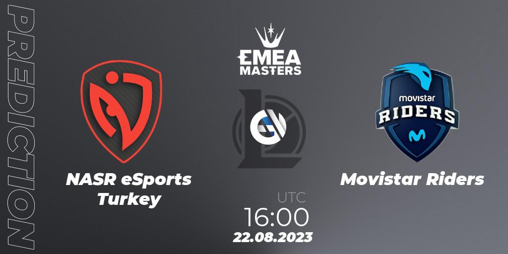 NASR eSports Turkey - Movistar Riders: ennuste. 22.08.2023 at 16:00, LoL, EMEA Masters Summer 2023