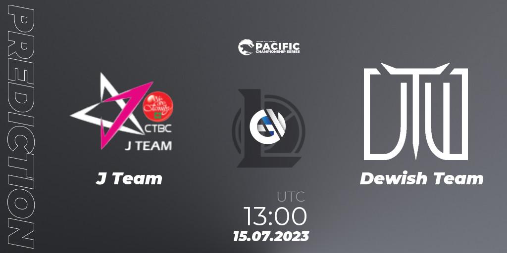 J Team - Dewish Team: ennuste. 15.07.2023 at 13:00, LoL, PACIFIC Championship series Group Stage