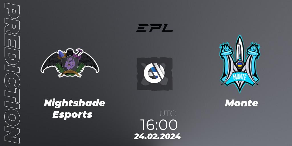 Nightshade Esports - Monte: ennuste. 24.02.24, Dota 2, European Pro League Season 17: Division 2