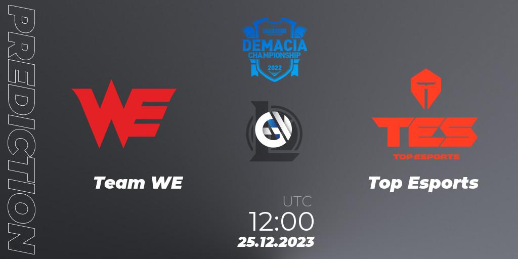 Team WE - Top Esports: ennuste. 25.12.23, LoL, Demacia Cup 2023 Group Stage