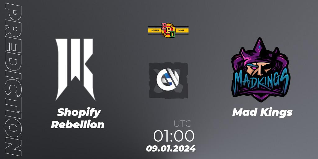 Shopify Rebellion - Mad Kings: ennuste. 09.01.24, Dota 2, BetBoom Dacha Dubai 2024: NA and SA Closed Qualifier