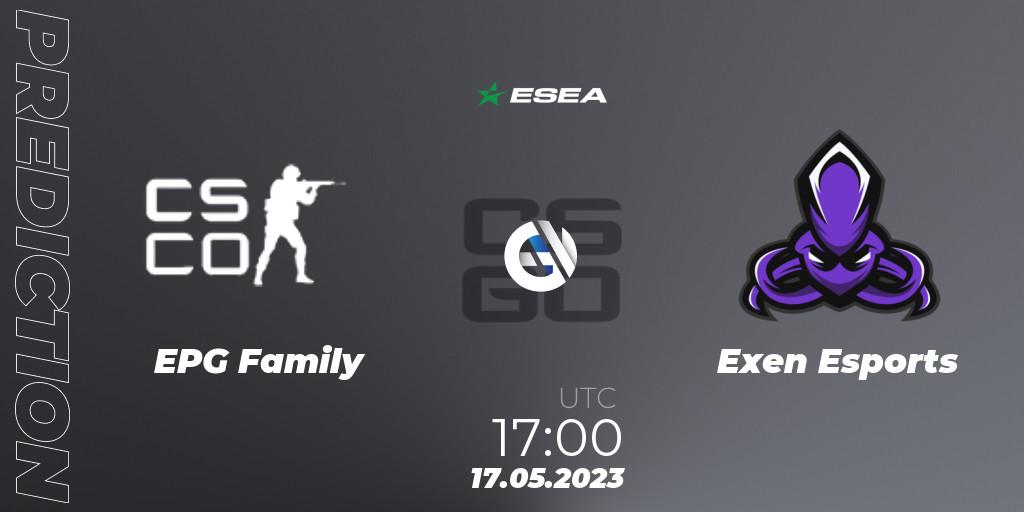 EPG Family - Exen Esports: ennuste. 17.05.23, CS2 (CS:GO), ESEA Season 45: Advanced Division - Europe