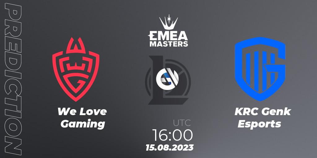 We Love Gaming - KRC Genk Esports: ennuste. 15.08.23, LoL, EMEA Masters Summer 2023