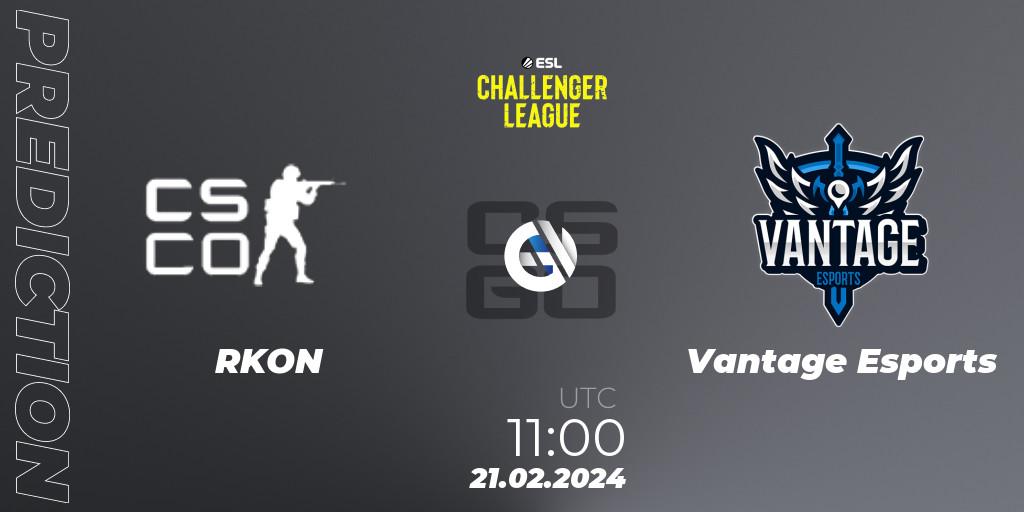 RKON - Vantage Esports: ennuste. 27.02.2024 at 10:00, Counter-Strike (CS2), ESL Challenger League Season 47: Oceania