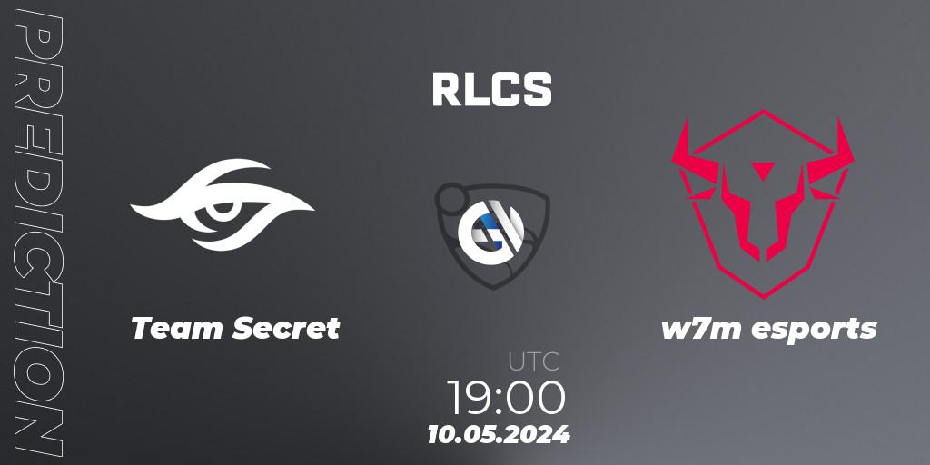 Team Secret - w7m esports: ennuste. 10.05.2024 at 19:00, Rocket League, RLCS 2024 - Major 2: SAM Open Qualifier 5