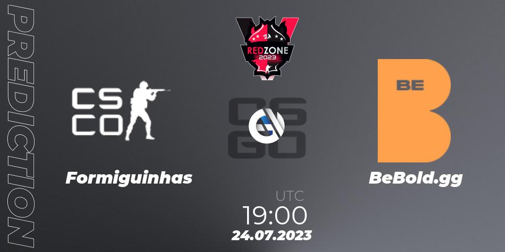 Formiguinhas - BeBold.gg: ennuste. 24.07.2023 at 19:00, Counter-Strike (CS2), RedZone PRO League Season 5
