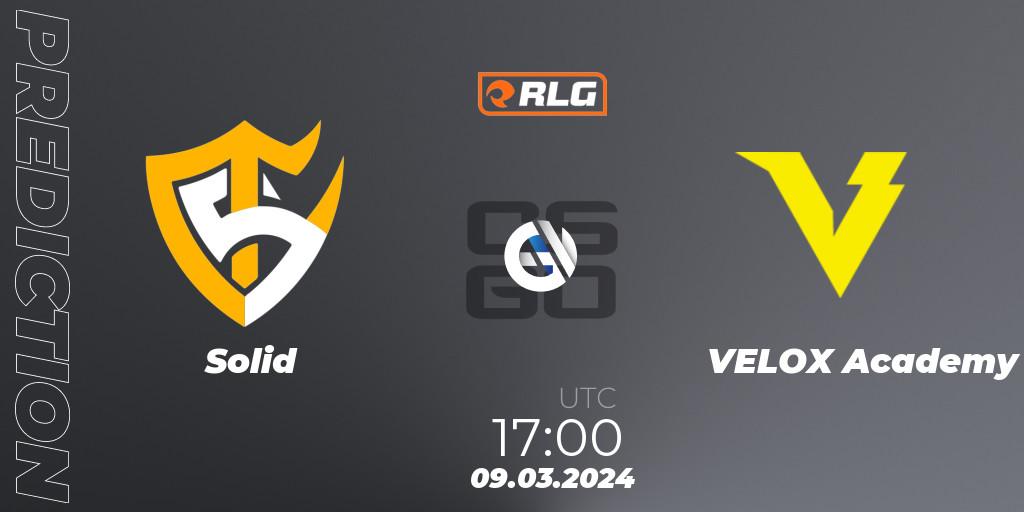 Solid - VELOX Academy: ennuste. 09.03.2024 at 17:00, Counter-Strike (CS2), RES Latin American Series #2