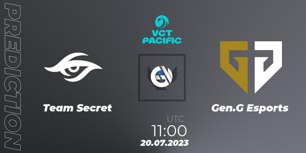 Team Secret - Gen.G Esports: ennuste. 20.07.2023 at 12:00, VALORANT, VALORANT Champions Tour 2023: Pacific Last Chance Qualifier