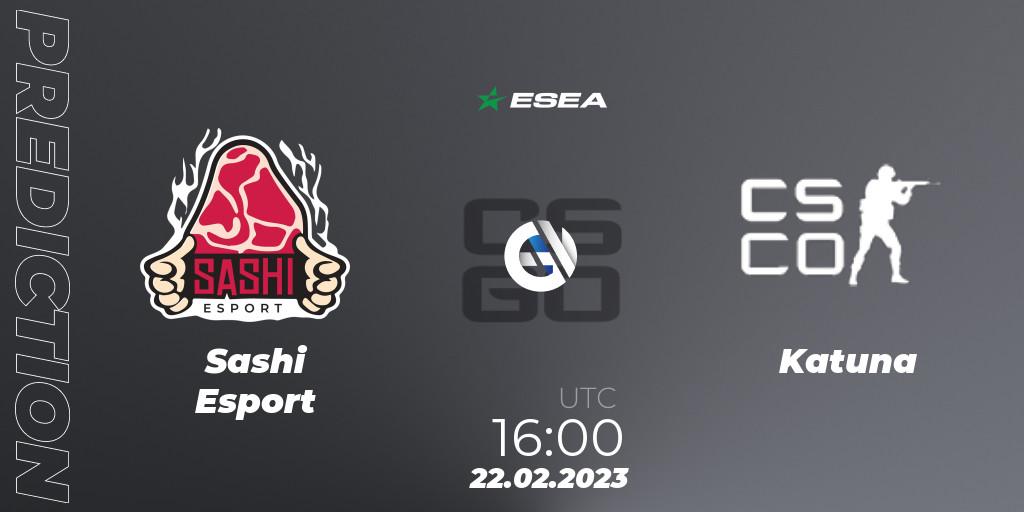  Sashi Esport - Tenstar: ennuste. 22.02.2023 at 16:00, Counter-Strike (CS2), ESEA Season 44: Advanced Division - Europe