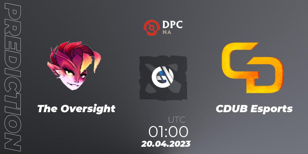 The Oversight - CDUB Esports: ennuste. 20.04.23, Dota 2, DPC 2023 Tour 2: NA Division II (Lower)