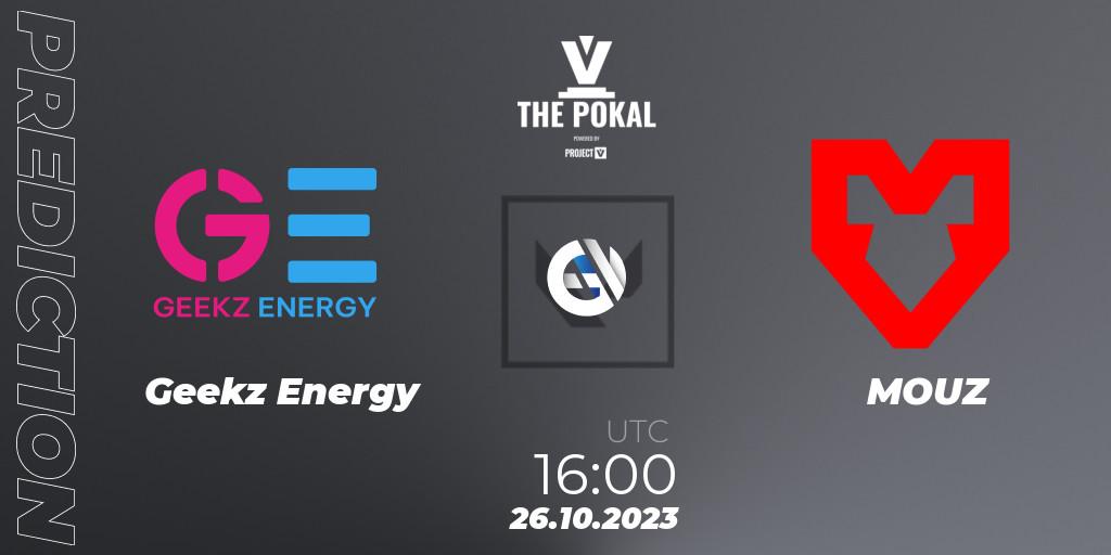 Geekz Energy - MOUZ: ennuste. 26.10.2023 at 16:00, VALORANT, PROJECT V 2023: THE POKAL