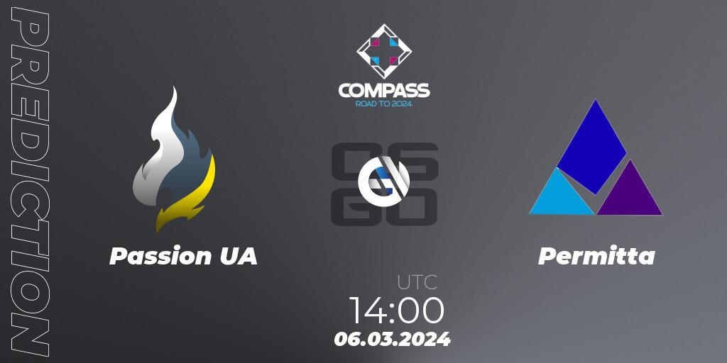 Passion UA - Permitta: ennuste. 06.03.2024 at 14:00, Counter-Strike (CS2), YaLLa Compass Spring 2024 Contenders