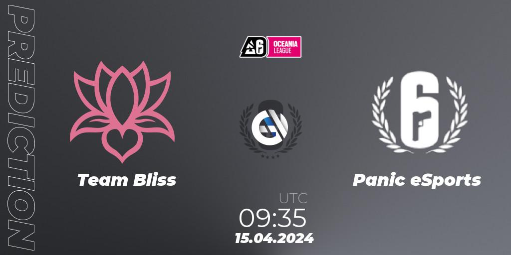 Team Bliss - Panic eSports: ennuste. 15.04.2024 at 10:35, Rainbow Six, Oceania League 2024 - Stage 1