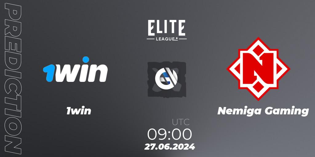 1win - Nemiga Gaming: ennuste. 27.06.2024 at 09:20, Dota 2, Elite League Season 2: Eastern Europe Closed Qualifier