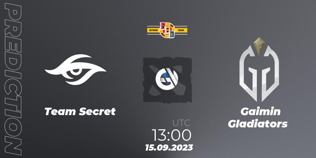 Team Secret - Gaimin Gladiators: ennuste. 15.09.2023 at 11:56, Dota 2, BetBoom Dacha