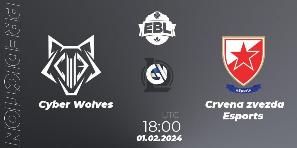 Cyber Wolves - Crvena zvezda Esports: ennuste. 01.02.2024 at 18:00, LoL, Esports Balkan League Season 14