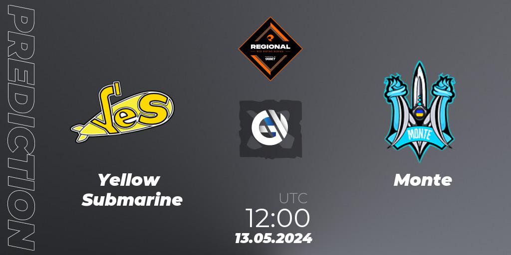 Yellow Submarine - Monte: ennuste. 13.05.2024 at 12:20, Dota 2, RES Regional Series: EU #2