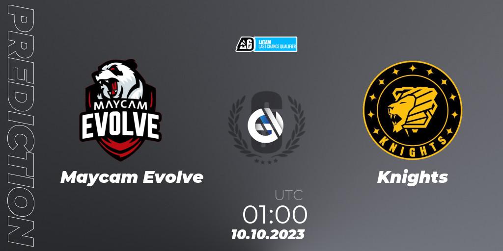 Maycam Evolve - Knights: ennuste. 10.10.2023 at 01:00, Rainbow Six, LATAM League 2023 - Stage 2 - Last Chance Qualifier