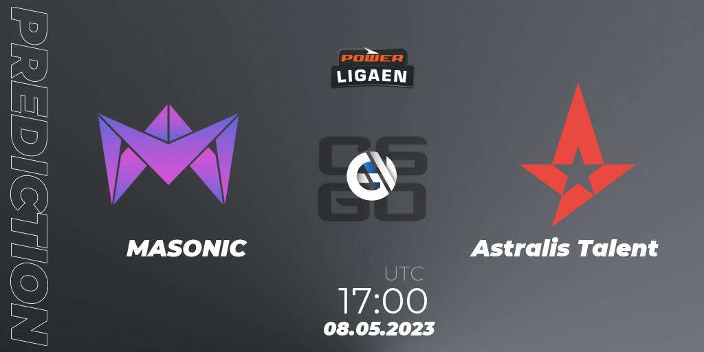 MASONIC - Astralis Talent: ennuste. 08.05.2023 at 17:00, Counter-Strike (CS2), Dust2.dk Ligaen Season 23